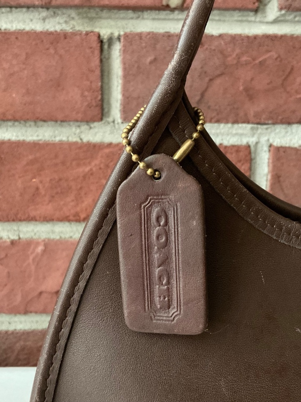 Coach Vintage JOG-9027 Mini Ergo Hobo Satchel Brown Leather Bag Made in USA - Picture 13 of 16